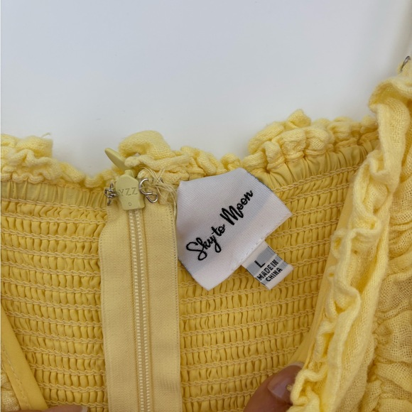 Yellow Ruffled Mini Dress - Picture 6 of 7